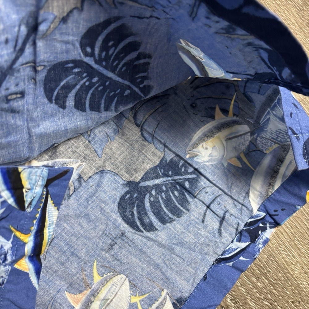 Guy Harvey Shirt Men's XL Blue Fishing Marlin AFTCO Button Cotton Bluewater - Picture 6 of 9